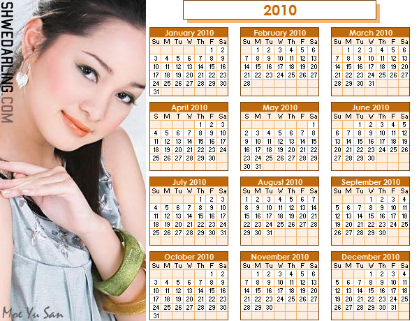 2010 Calendar Featuring Moe Yu - 2010-moe-yu-san